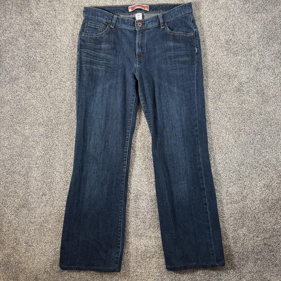 Gap Jeans Womens 8L Blue Essential Fit Dark Wash Stretch Straight Leg Mid Rise - Picture 1 of 14